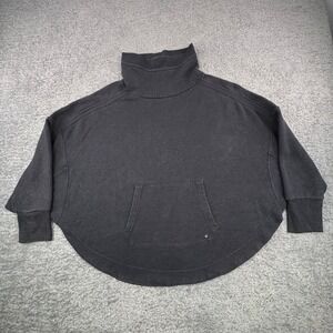 prAna Sustainable Quality Cowl Neck Pullover Sweatshirt Women Sz M Charcoal Gray